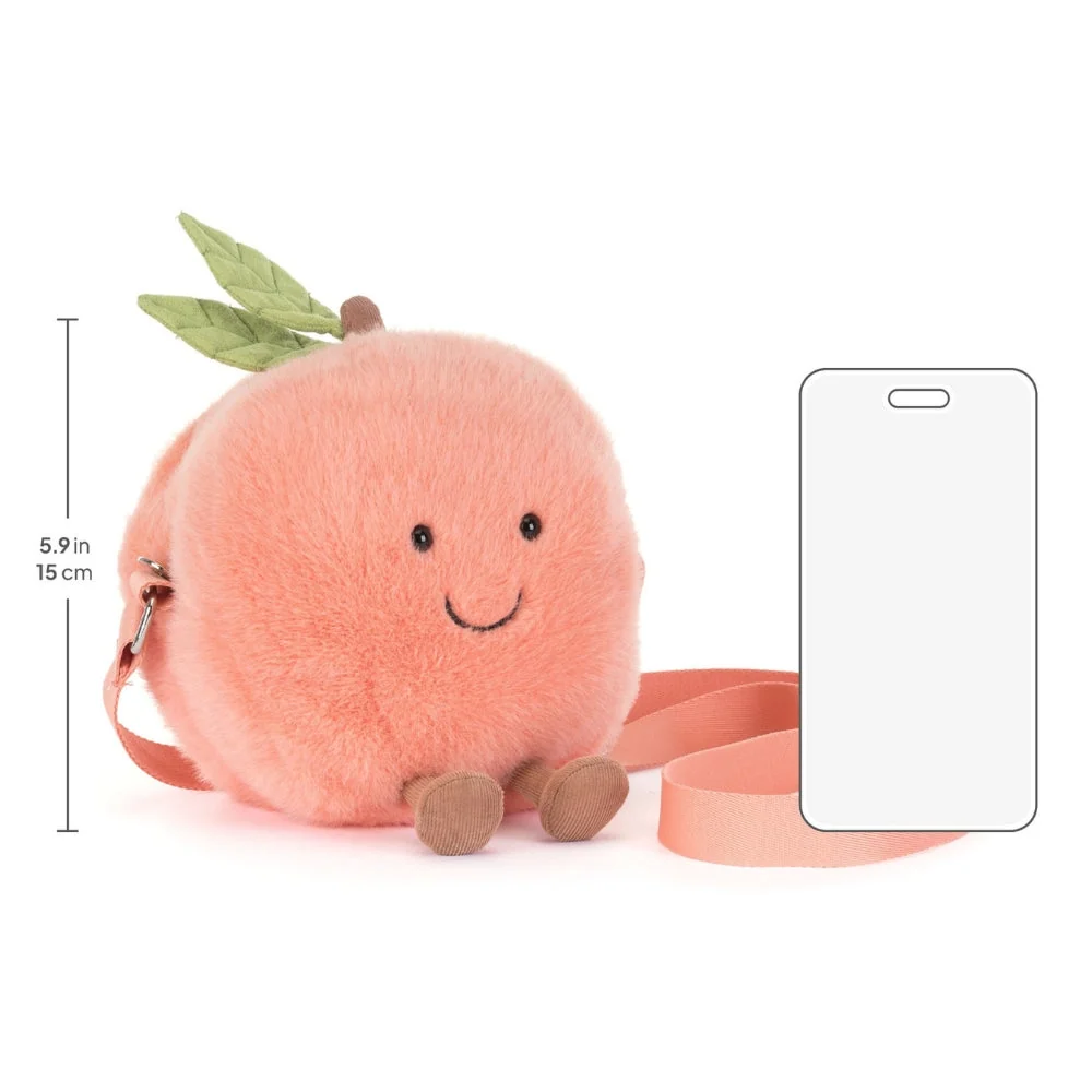 Jellycat Детска чанта за рамо "Праскова" 15 cm