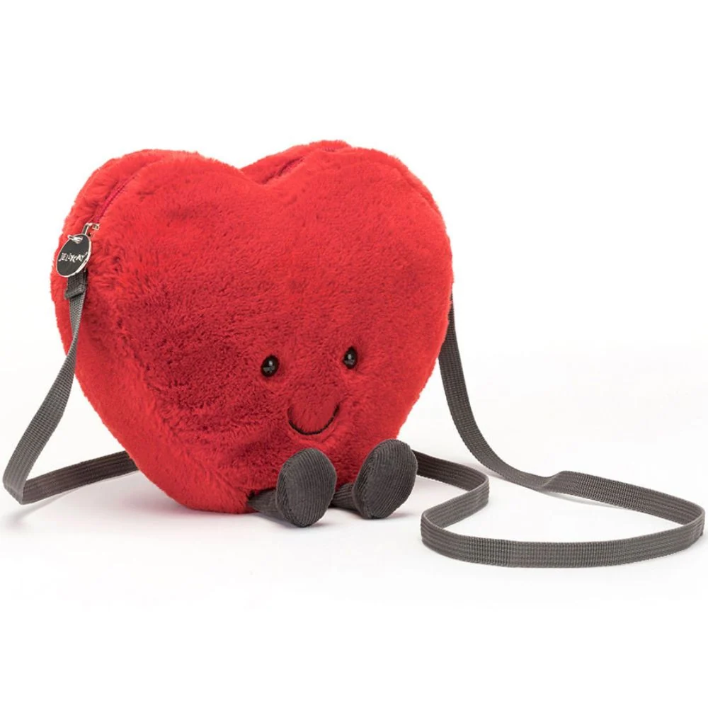 Jellycat Бебешка чанта за момиче Усмихнато сърце 18 см