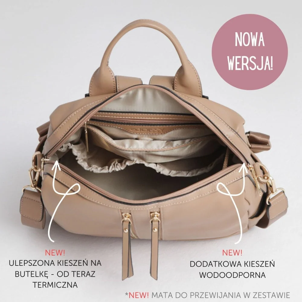 Joissy раница и чанта за мама 2в1 JOISSY MINI пясък / светло злато 2.0