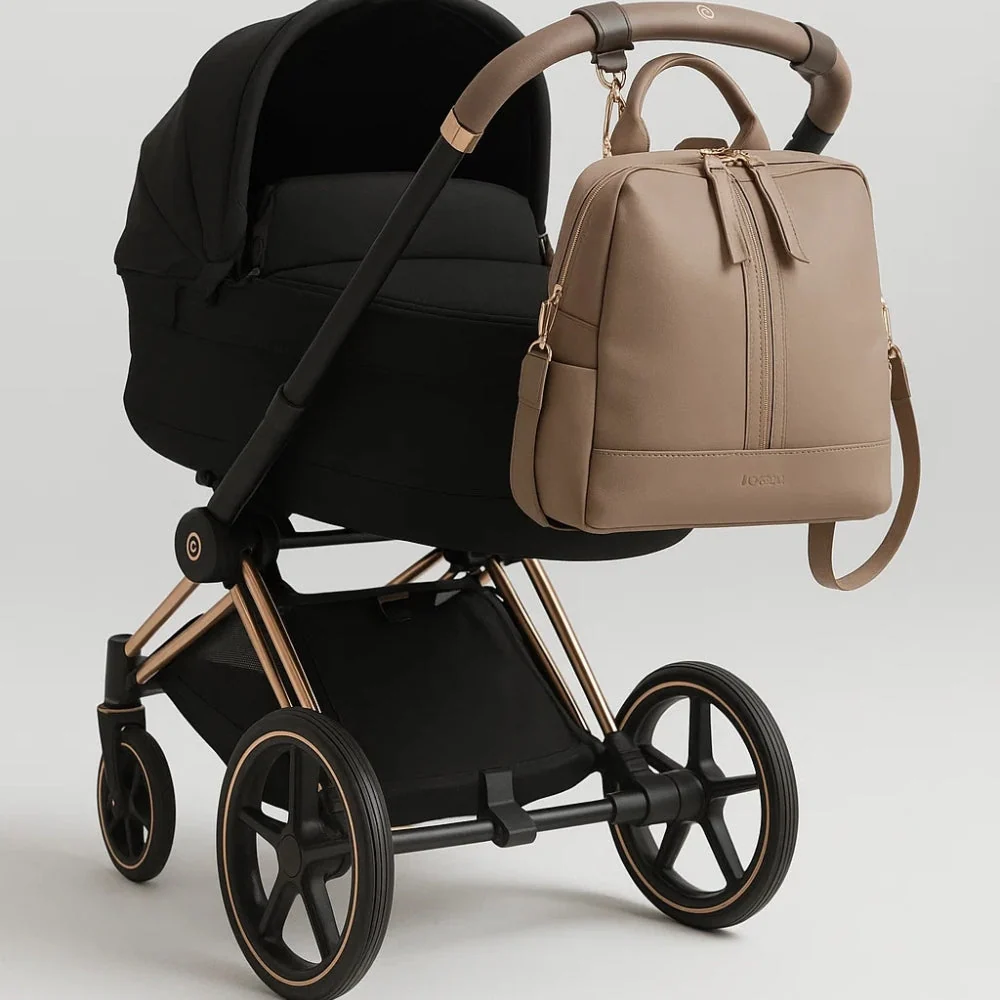 Joissy раница и чанта за мама 2в1 JOISSY MINI пясък / светло злато 2.0