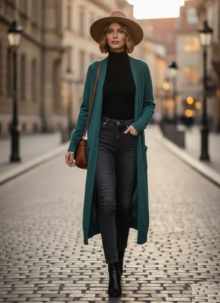 Josefine Дамска жилетка с кашмир, зелена