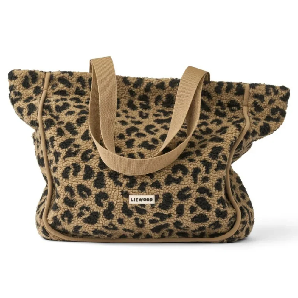 Liewood вълнена чанта за мама Reed Pile Totebag Mega leo Oat mix