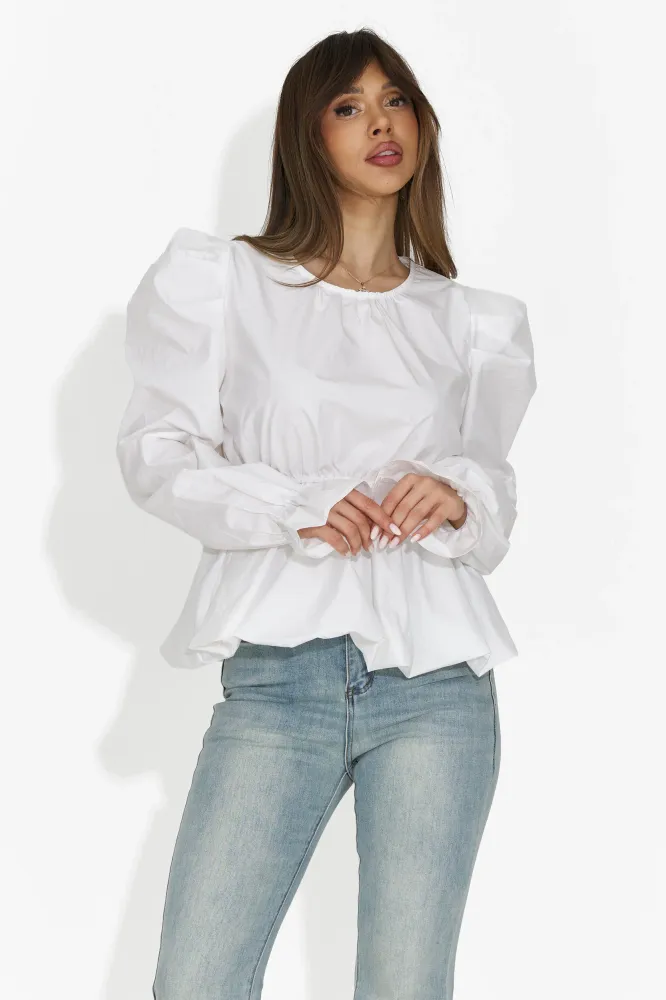 Елегантна Бяла Блуза за Дами Lindalia Bogas