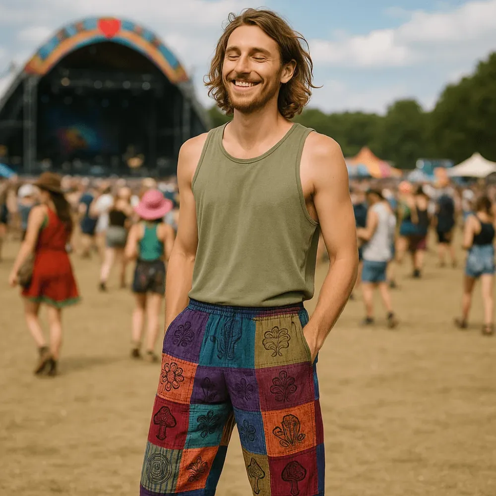 Панталони с щампа на гъби – Лилави L/XL Nomad Sari