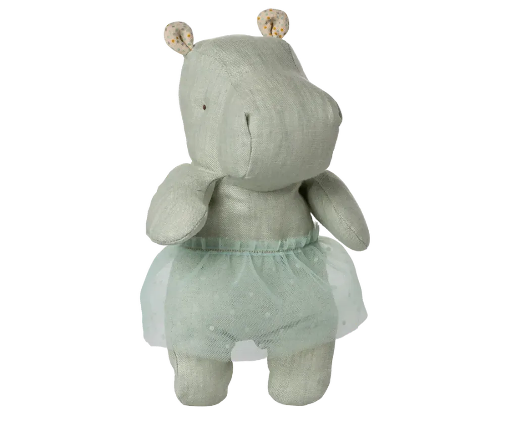 Maileg Safari friends, Hippo w. skirt, Small - Mint