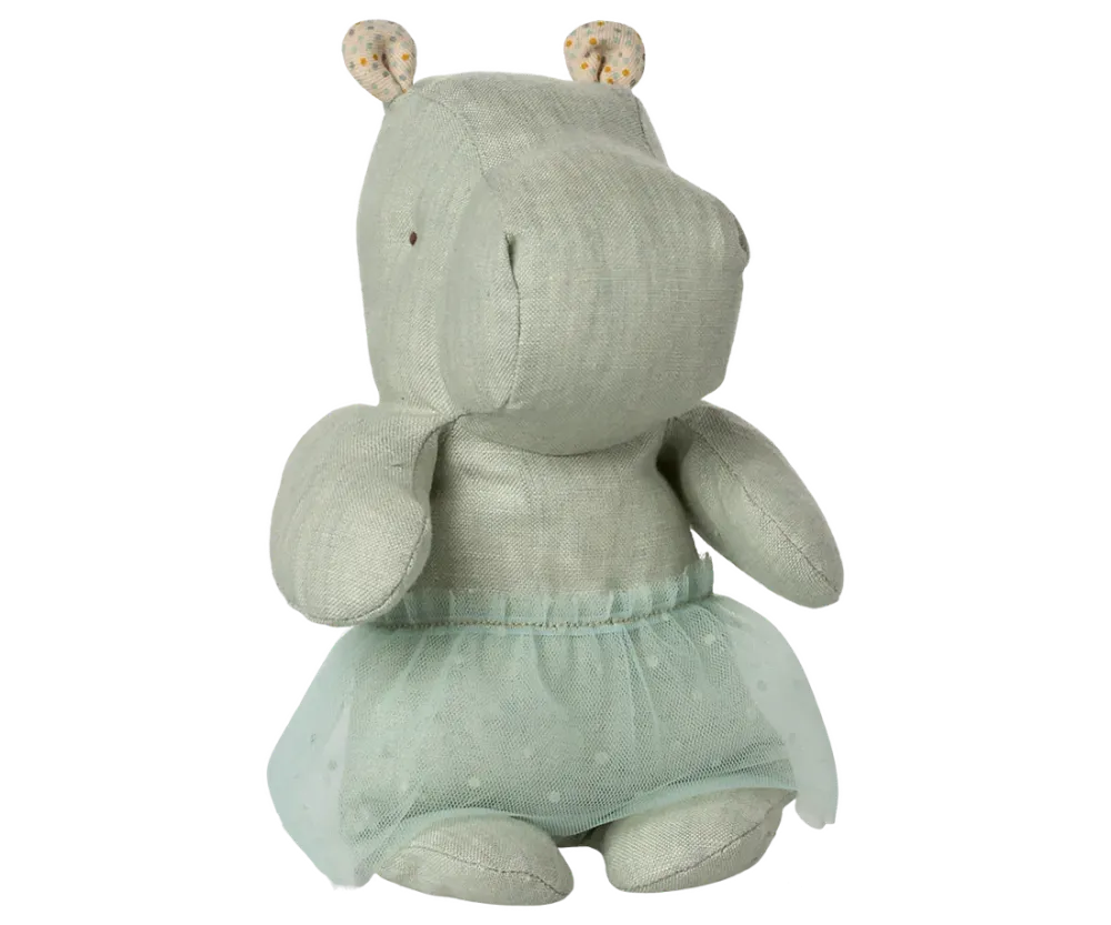 Maileg Safari friends, Hippo w. skirt, Small - Mint