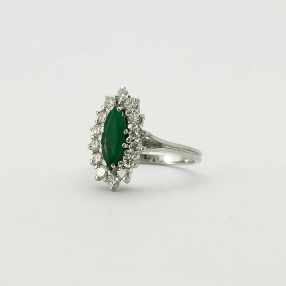 Пръстен с диамант Marquise Gold Emerald