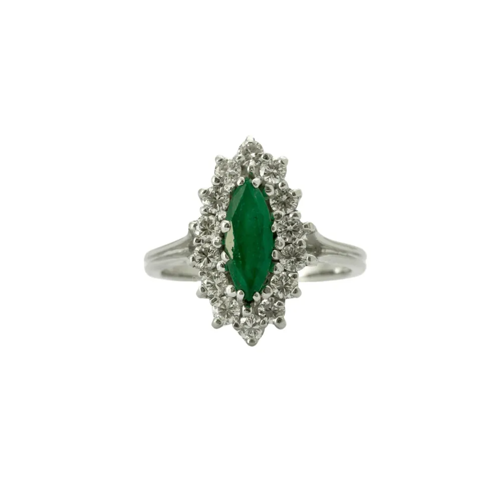 Пръстен с диамант Marquise Gold Emerald