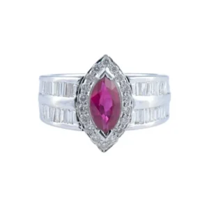 Пръстен с диамант Marquise Ruby