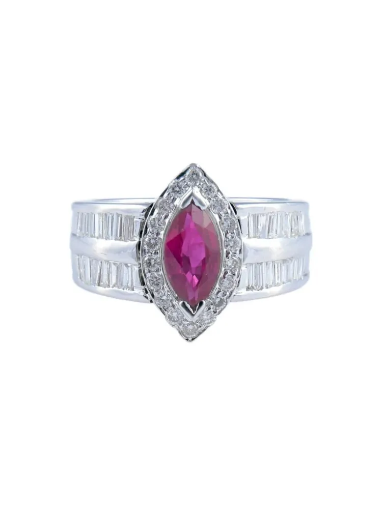 Пръстен с диамант Marquise Ruby