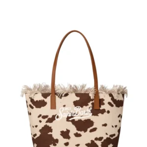MC2 Saint Barth City Medium Leopard Canvas Bag