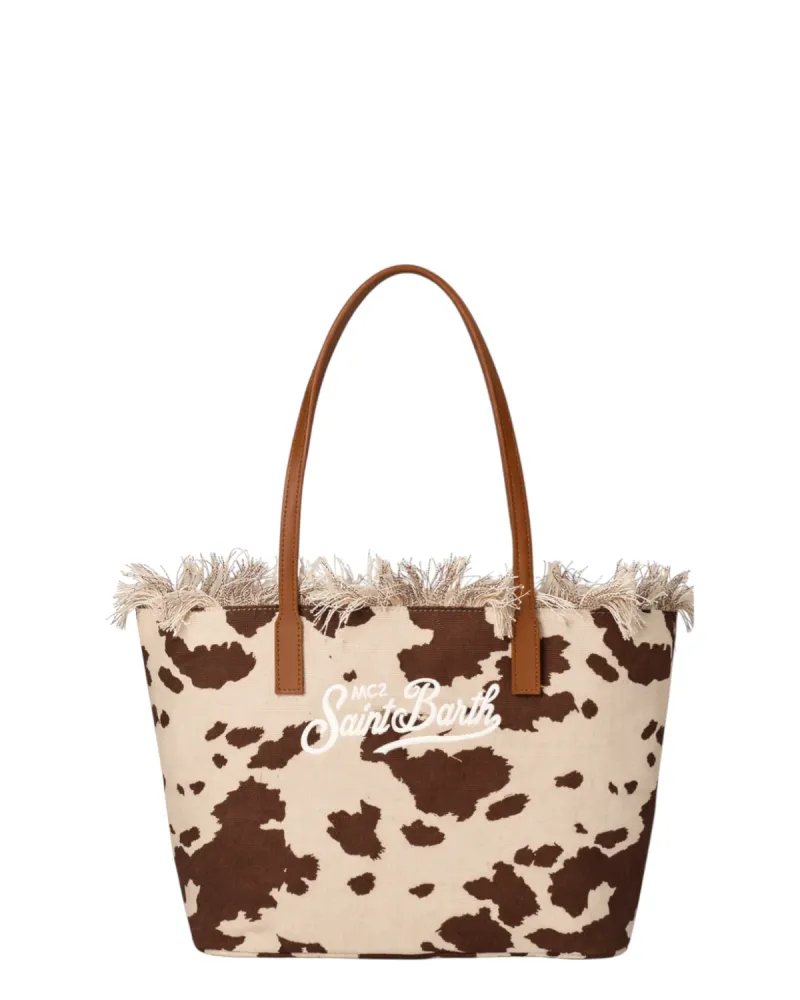 MC2 Saint Barth City Medium Leopard Canvas Bag