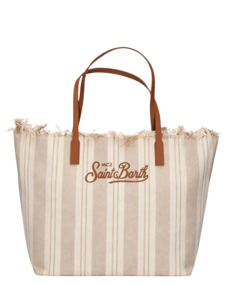 MC2 Saint Barth striped canvas City Shopper Bag