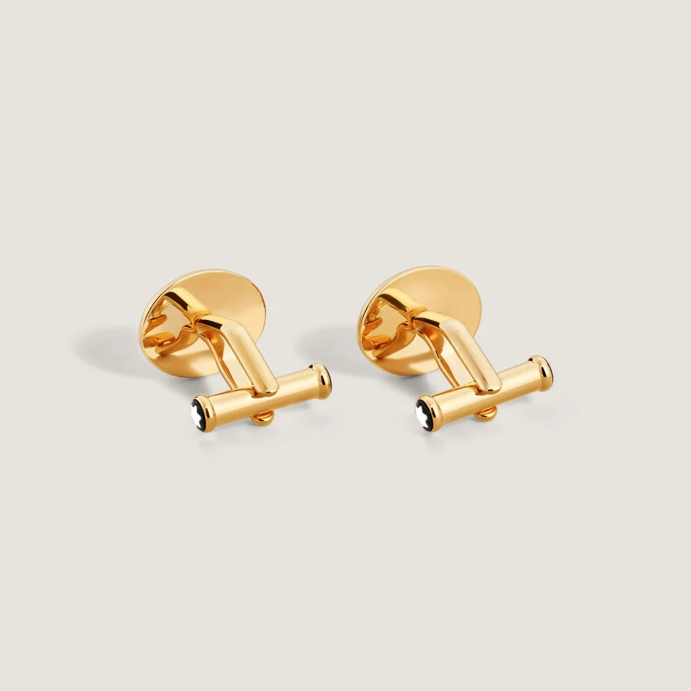 Meisterstück cufflinks steel and gold PVD