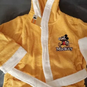 Детски халат за баня «Mickey M.Happy Yellow» - памук, възраст 5-6г.