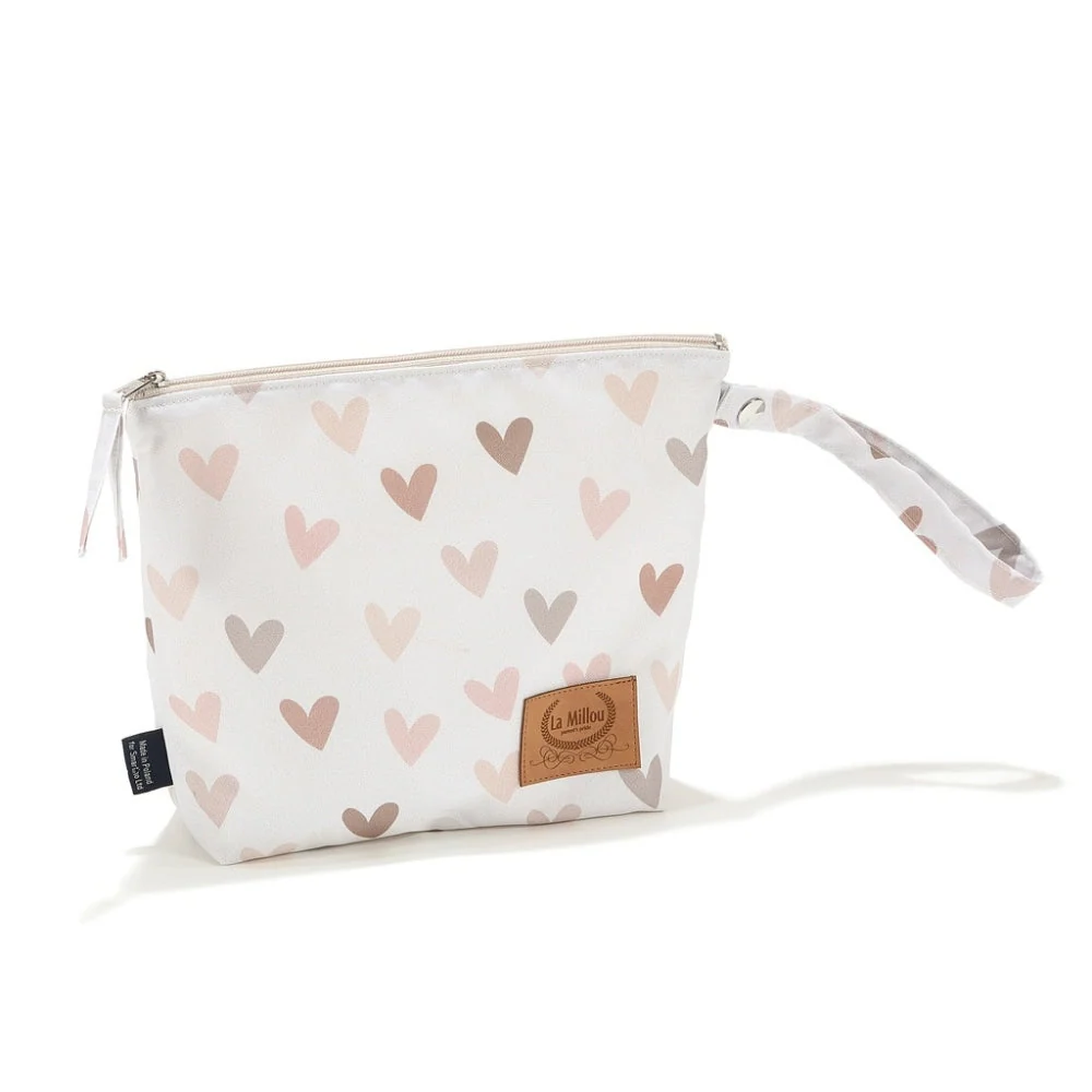 La Millou Водоустойчива козметична чанта S Heartbeat Beige