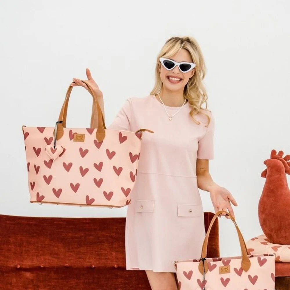 La Millou Чанта за новородено голяма Heartbeat Pink