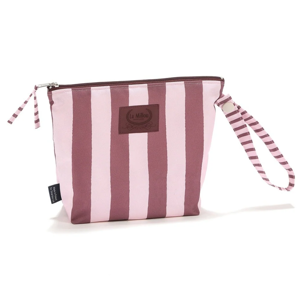 La Millou Водоустойчива козметична чанта Stripes Pink XL
