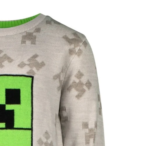Пуловер Minecraft Creeper Grey, размер 116