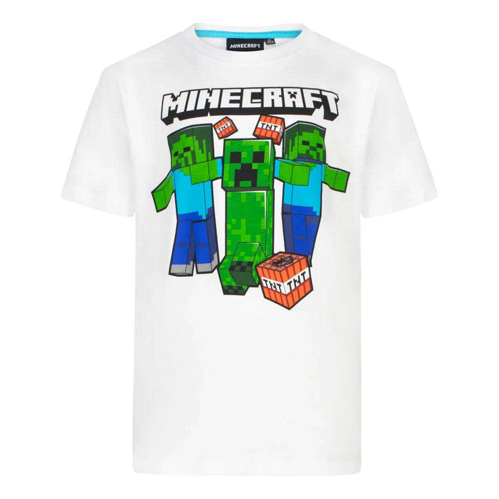 Пижама с къс ръкав Minecraft Creeper и Zombies, размер 116