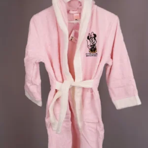 Детски халат за баня «Minnie Happy Pink» - памук, възраст 11-12г.
