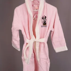 Детски халат за баня «Minnie Happy Pink» - памук, възраст 9-10г.