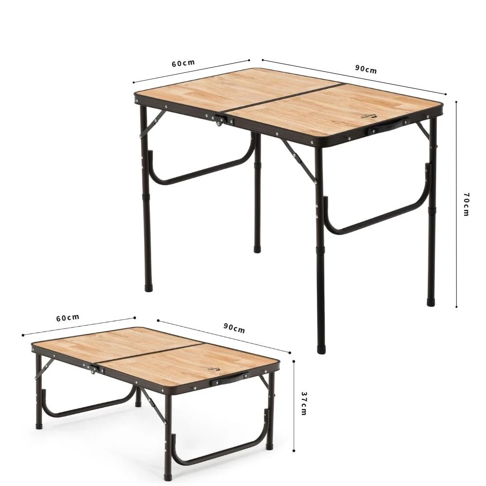 Naturehike сгъваема къмпинг маса – с MDF плот и чанта за носене, 90 × 60 см, светъл натурален дървесен ефект