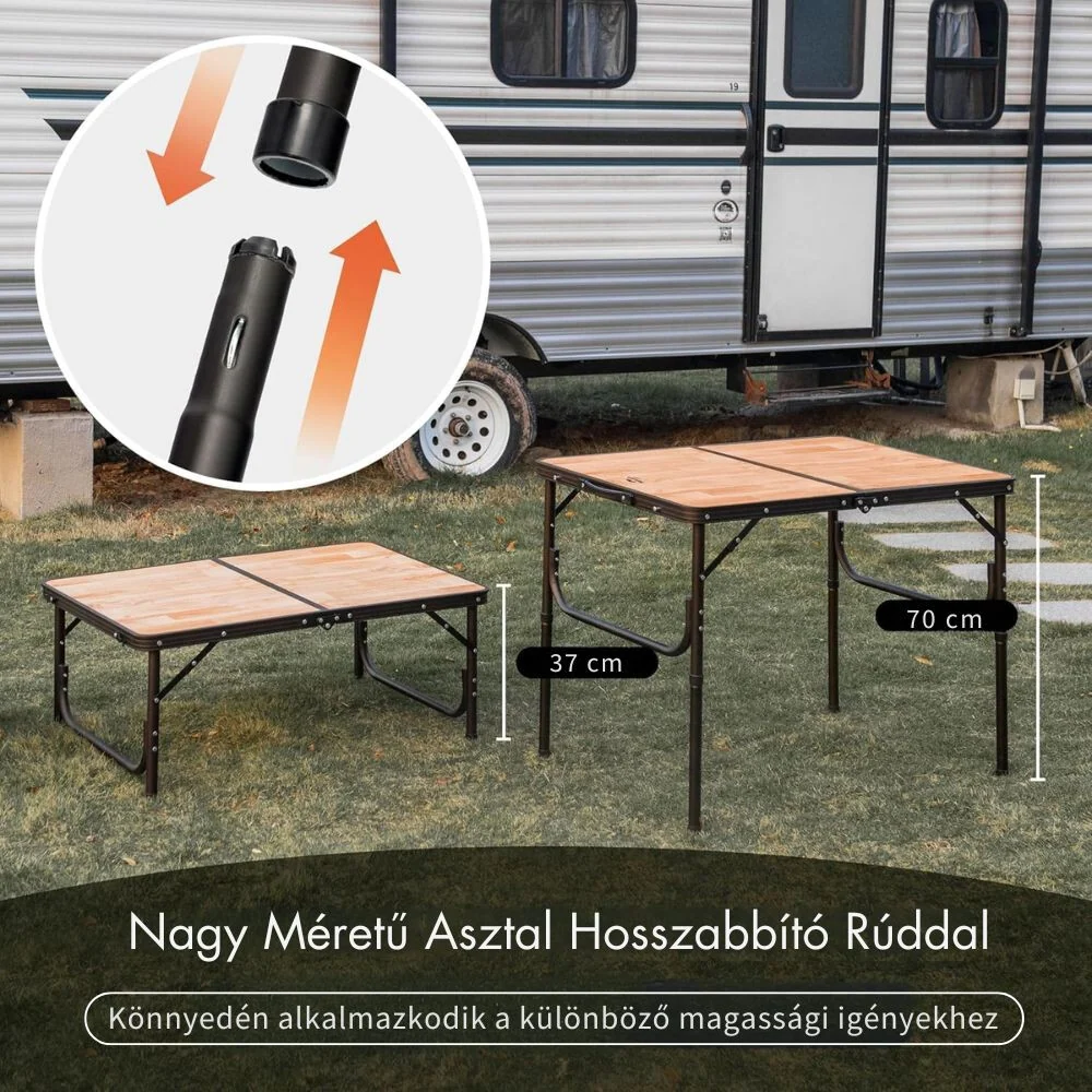 Naturehike сгъваема къмпинг маса – с MDF плот и чанта за носене, 90 × 60 см, светъл натурален дървесен ефект