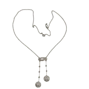 Колие negligé Art Deco от 18K злато и диаманти