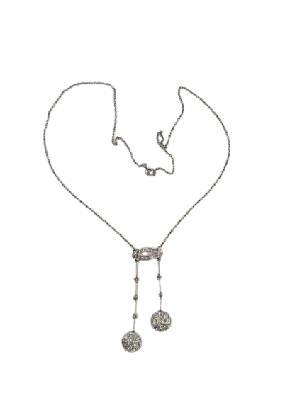 Колие negligé Art Deco от 18K злато и диаманти