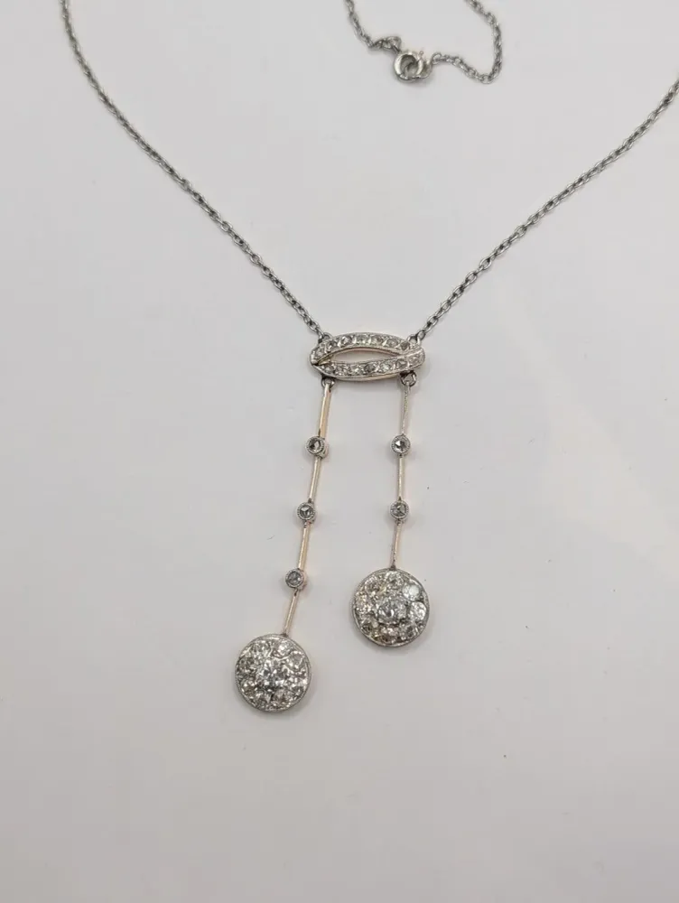 Колие negligé Art Deco от 18K злато и диаманти