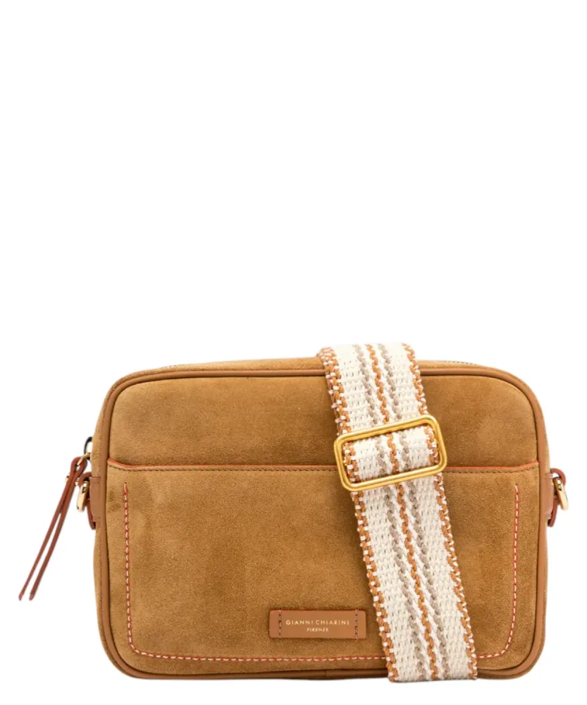 Nina Gianni Chiarini Hammered Leather Shoulder Bag Braided Strap