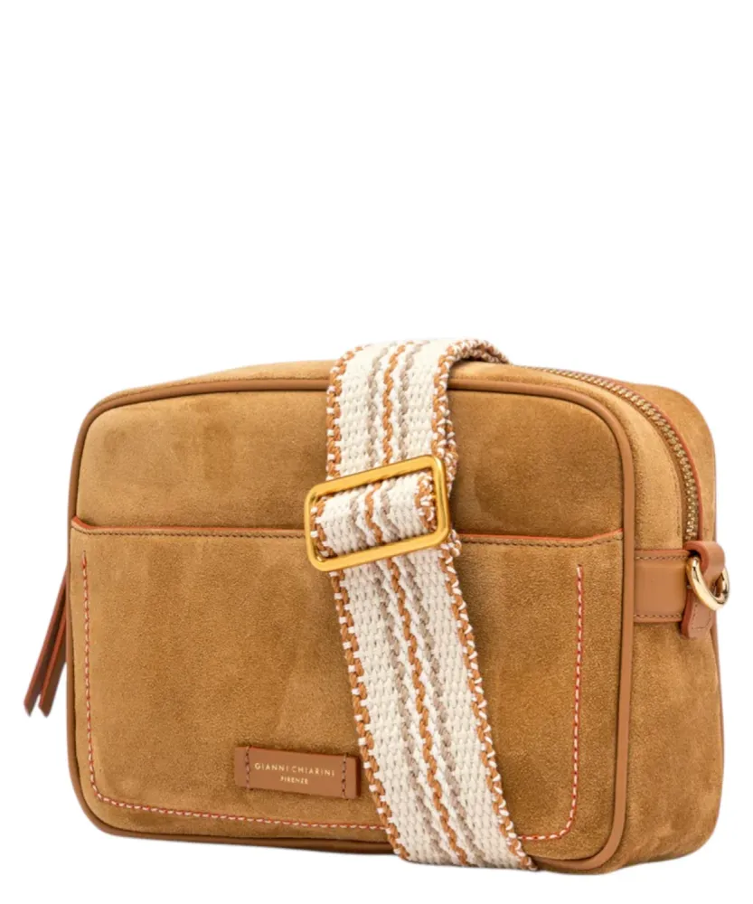 Nina Gianni Chiarini Hammered Leather Shoulder Bag Braided Strap