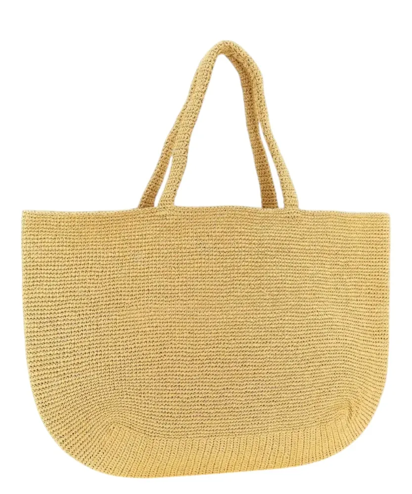 Off-White Jitney Beach Bag Woven Raffia Embossed Phrase