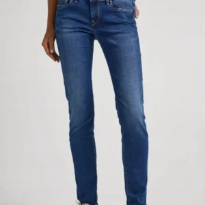 Дамски прилепнали дънки Pepe Jeans, тъмносини