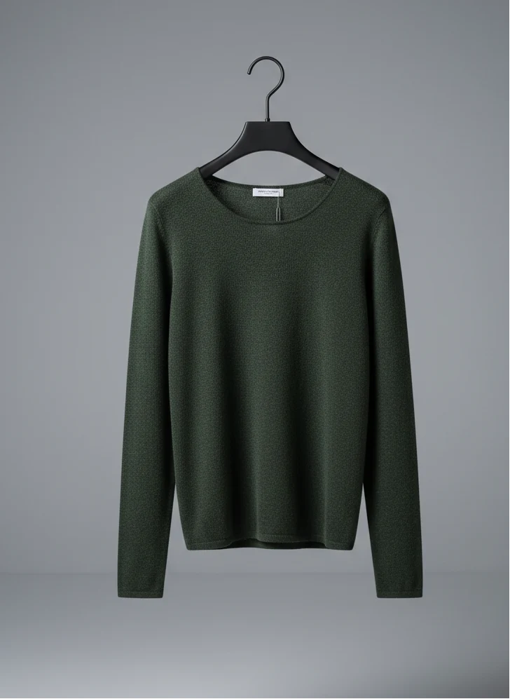 Дамски зимен пуловер от кашмир Perfect Cashmere, тъмно зелен