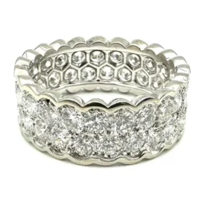 OJ PERRIN. Пръстен от бяло злато, Платина и диаманти 3.20ct