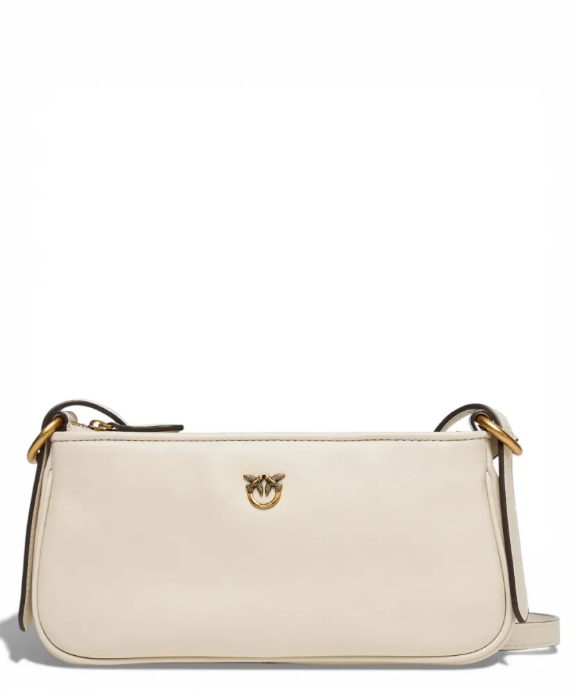 Pinko Half Moon Leather Bag Love Birds Logo