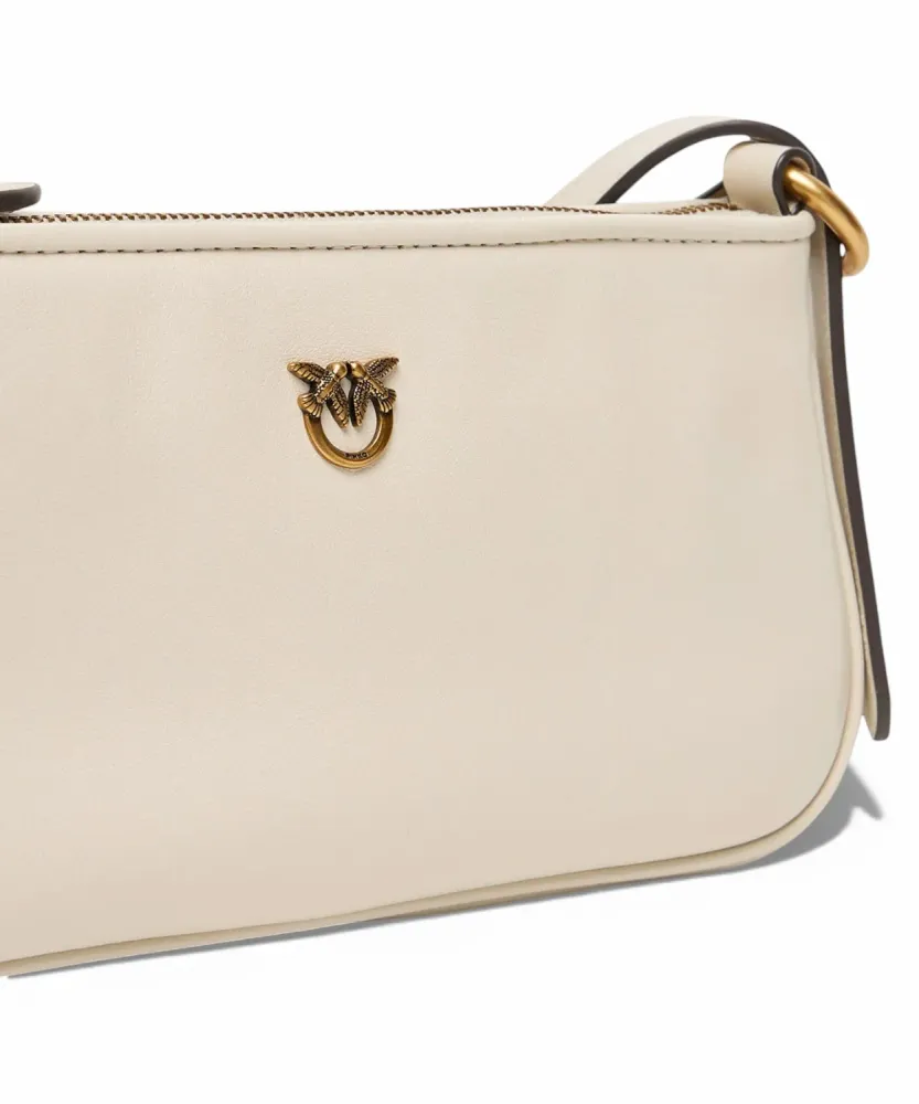 Pinko Half Moon Leather Bag Love Birds Logo
