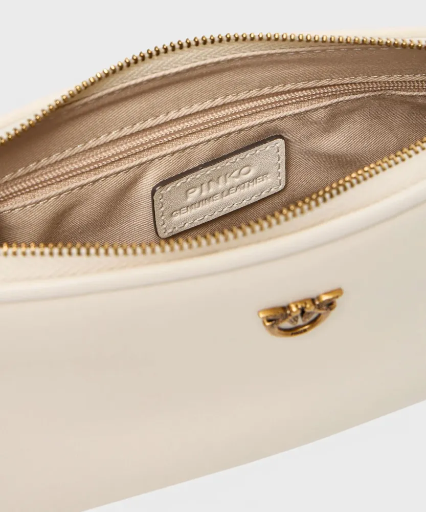 Pinko Half Moon Leather Bag Love Birds Logo