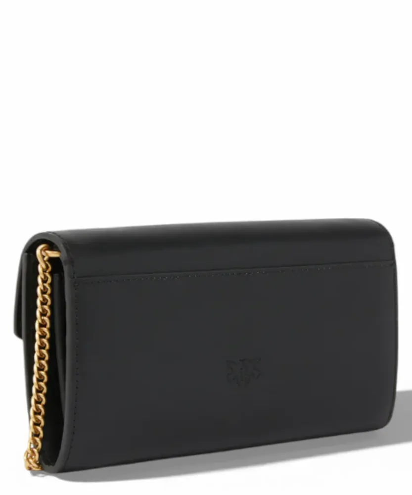 PINKO Love One leather shoulder wallet