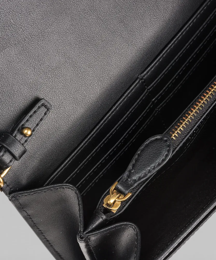 PINKO Love One leather shoulder wallet