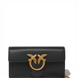 PINKO Love One leather shoulder wallet