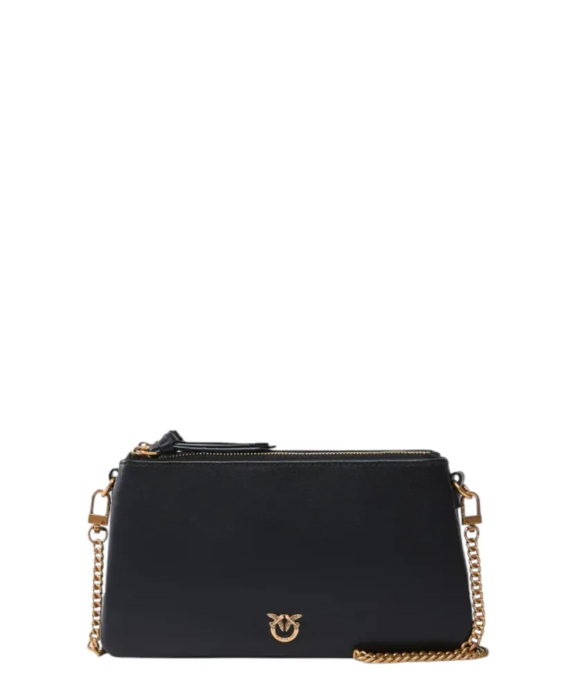 PINKO Mini Double Bag Leather Shoulder Strap