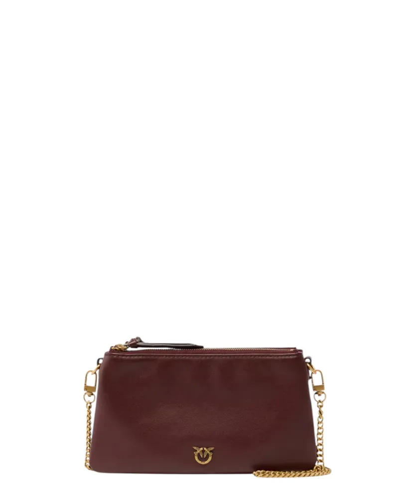 PINKO Mini Double Bag Leather Shoulder Strap