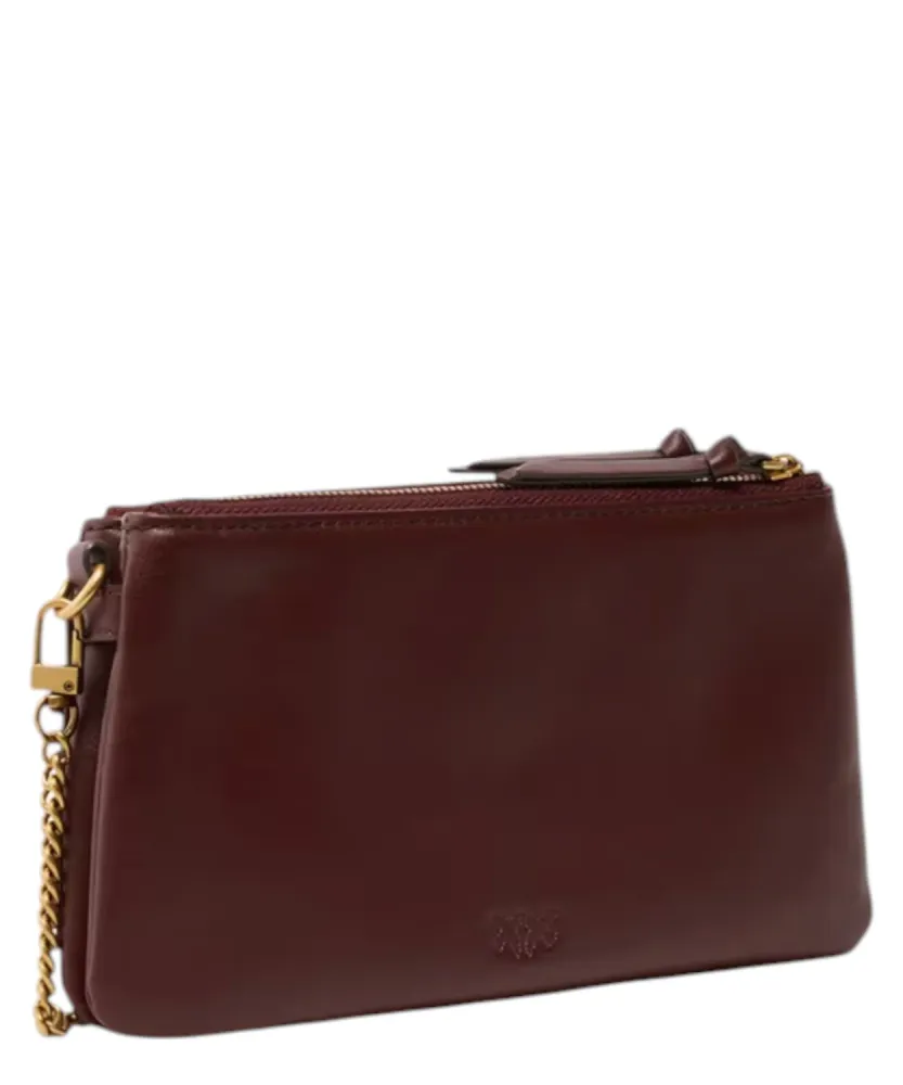 PINKO Mini Double Bag Leather Shoulder Strap