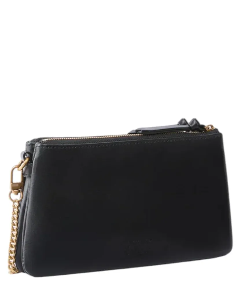 PINKO Mini Double Bag Leather Shoulder Strap