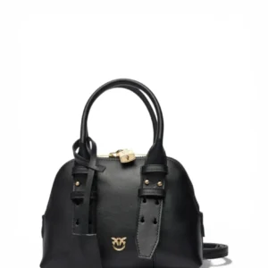 Pinko Zip Mini Leather Bowling Bag