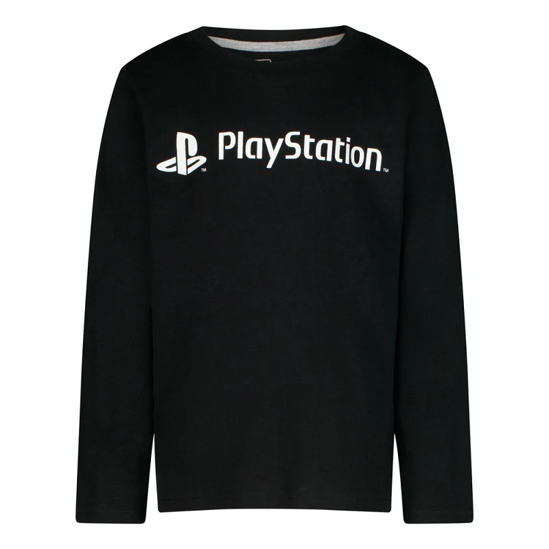 Пижама PlayStation черна с дълъг ръкав и панталон, размер 116