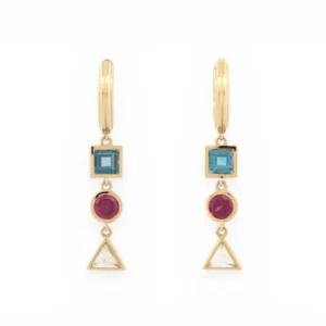 Poiray Lolita - Халки обеци от 18K жълто злато и камъни